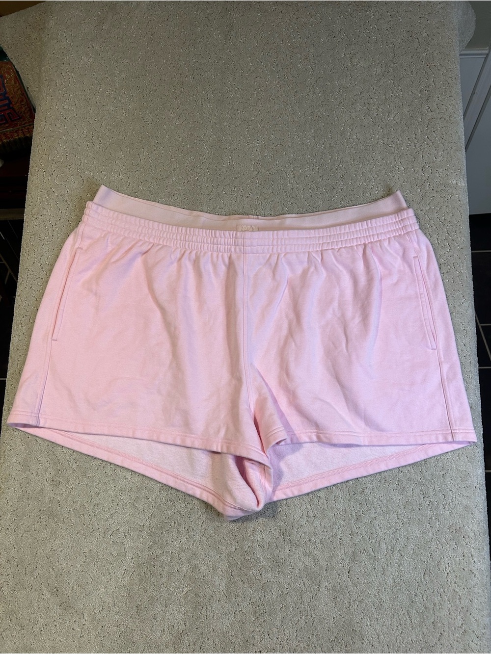 SKIMS Cotton Fleece Double Waistband Short, Cheery Blossom, Women’s Size 4X